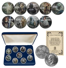STAR WARS 1976 Eisenhower IKE $1 Dollar 9-Coin Set with Box  OFFICIALLY LICENSED