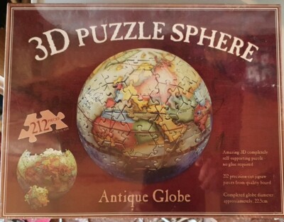 3D Puzzle Kugel ''Antiker Globus'' 212 Teile NEU & Versiegelt 