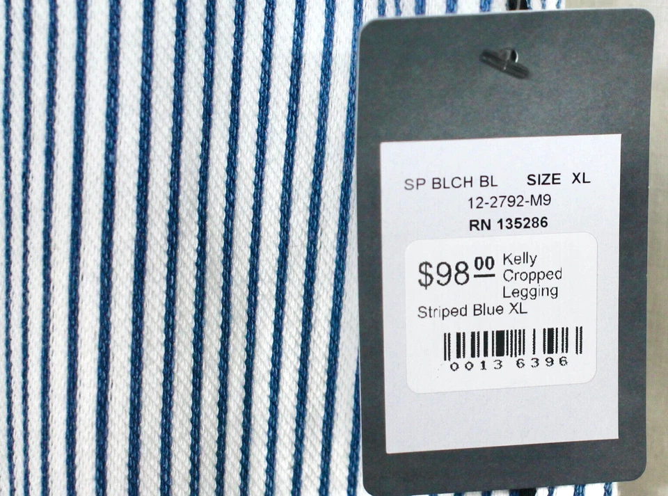 LYSSE Kelly Cropped Legging Size XL Blue Pinstripe 4-Way Stretch 12-2792-M9 - Image 2 of 4