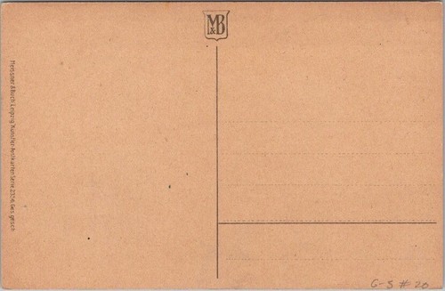 c1910s Greetings Postcard Landscape / Wheat Field / Blue Flower Border -UNUSED - Picture 2 of 2