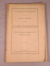 1881 UNIVERSITY OF NORTH CAROLINA ANNUAL MEETING OF ALUMNI ASSOCIATION BOOKLET