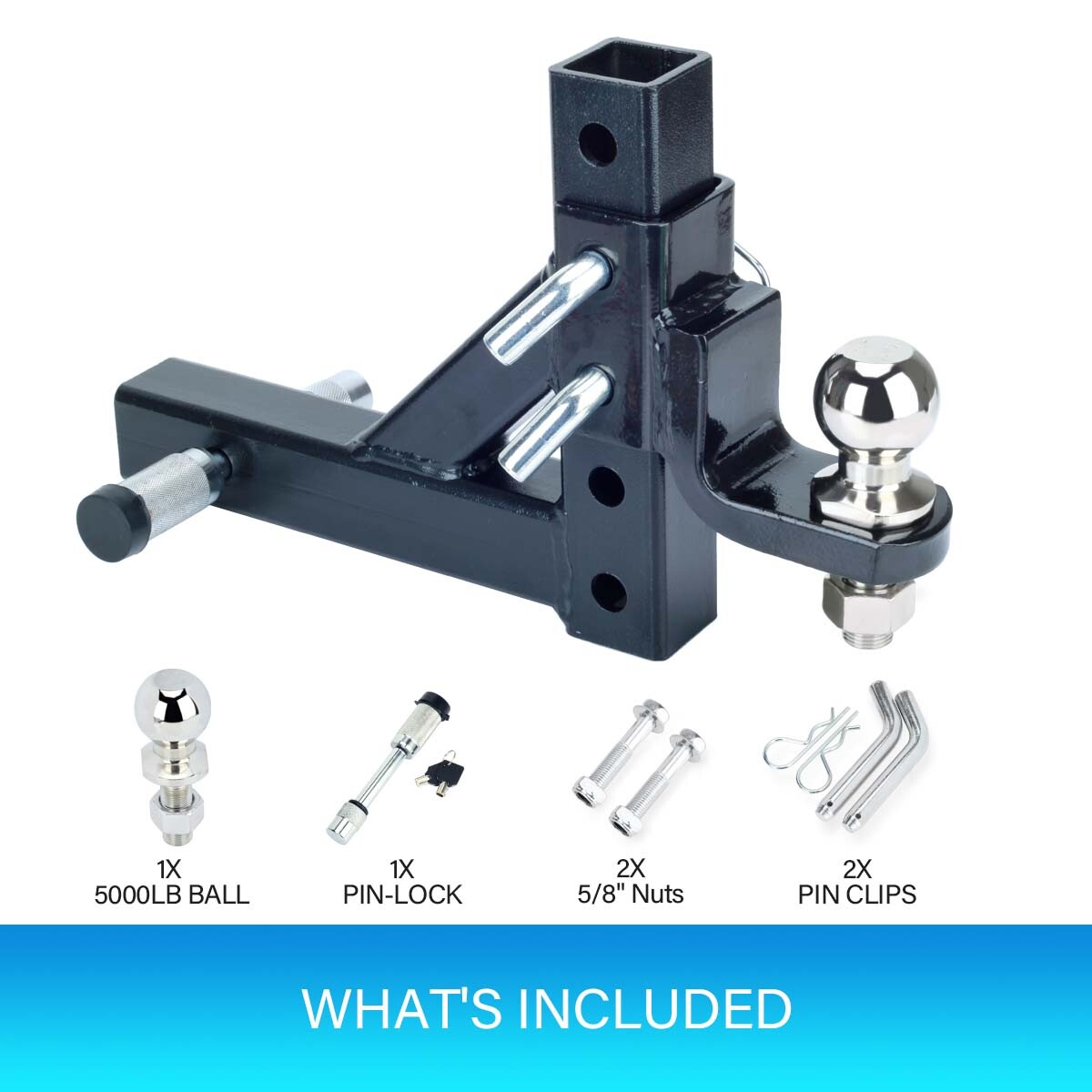 3500KG Adjustable Height Towbar Tow Bar Hitch 50mm Ball Mount Tongue