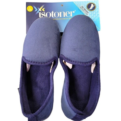Isotoner Men's Memory Foam Microterry Samson Closed Back Slippers - L (9.5-10.5) - 第 1/7 張圖片