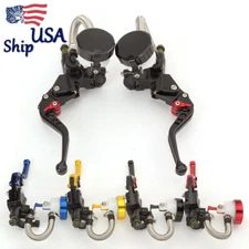 Universal 22mm7/8'' Handlebar Hydraulic Brake Clutch Lever Master Cylinder Pair
