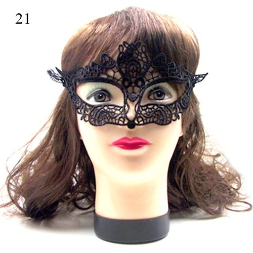 Women Face Mask Sexy Dominatrix Hollow Black Lace Princess Prom Party Halloween✔ - Picture 33 of 39