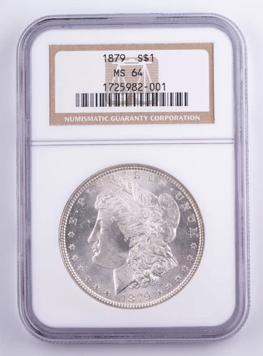 Certified 1879 Morgan Silver Dollar NGC MS64 $1 Old Holder 