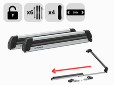 Skiträger Auto Schiebe Für Balken Dach Universal 6 Ski 4 Snowboard Nordrive