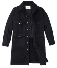 Cappotto Filson lungo Mackinaw Cruiser blu navy trench lana made in USA small S nuovo