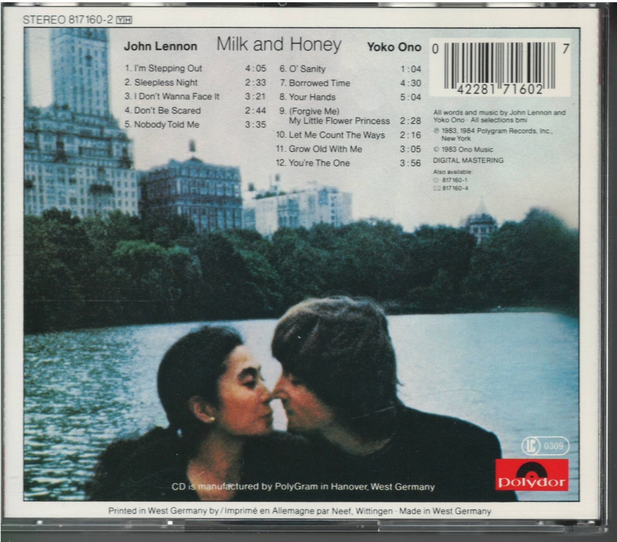 John Lennon & Yoko - Milk And Honey CD (1984) - Polydor – 817 160