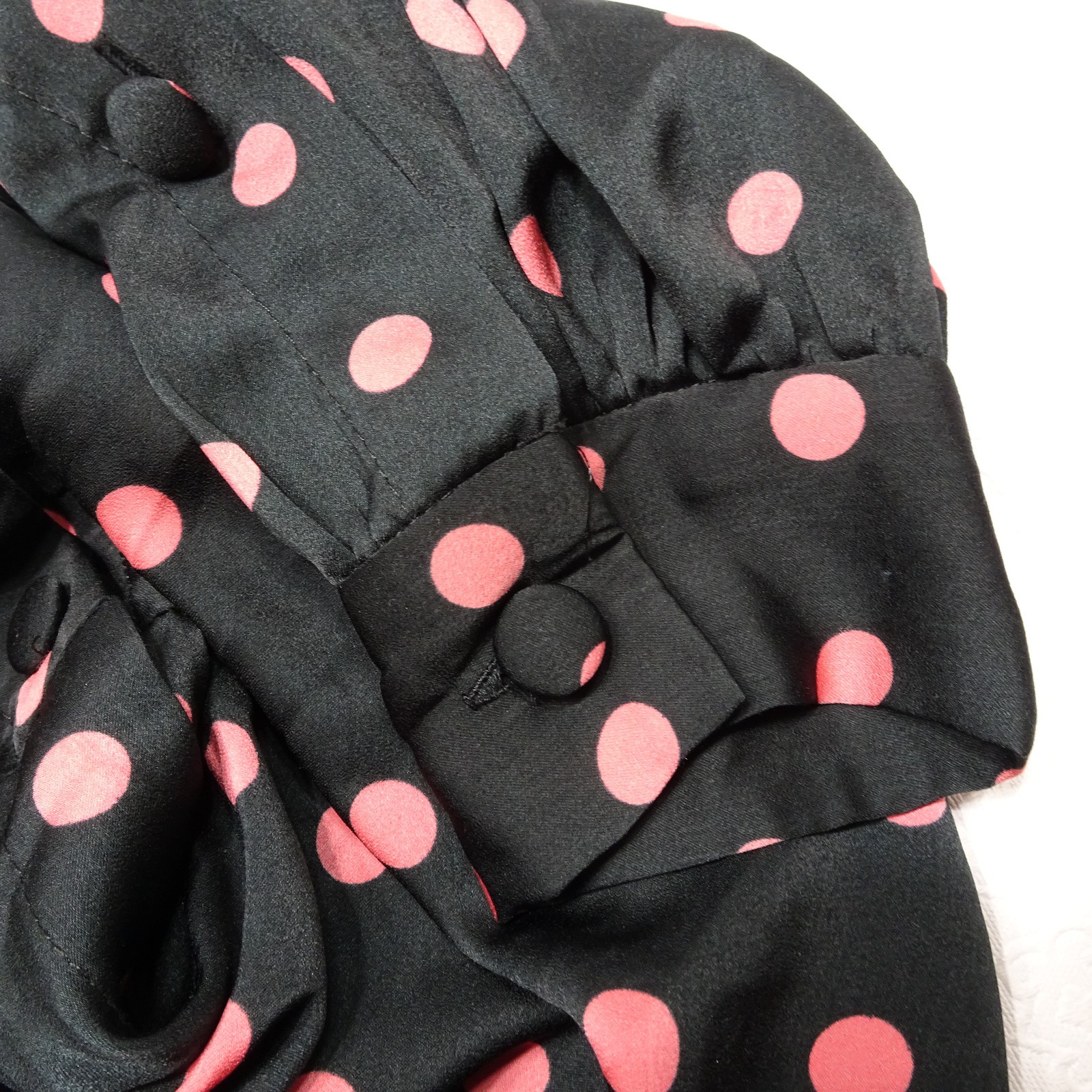 Zara Basic Size L Polka Dot Button Side Long Slee… - image 8