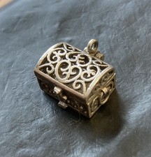 Vintage Silver Nuvo Opening Treasure Chest Charm Vintage Antique