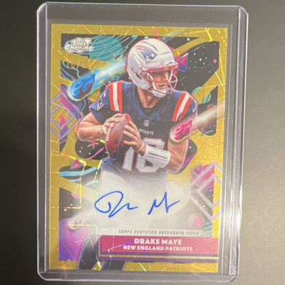 Topps Chrome 2025 Drake Maye Auto #CCA-DMA New England Patriots 10/50 Jersey#