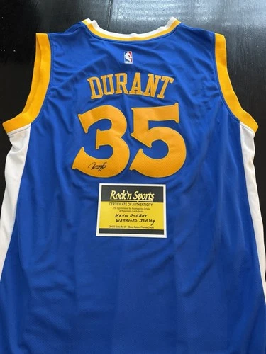 Kevin Durant Autographed Warriors Jersey w/ COA – Signed NBA Memorabilia