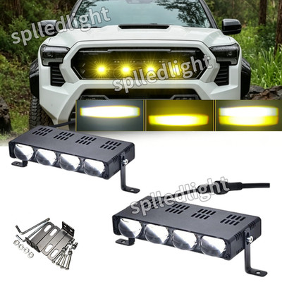 LED Headlight Bumper Projector Lens Driving Car Grille Lights Motor Spotlights