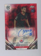 2023 Topps Chrome Sapphire UEFA Oscar Gloukh RC Rookie Auto Red Refractor 2/5