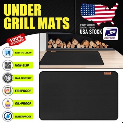 1sqm BBQ Grill Floor Mat Fire Oil Retardant Pad Outdoor Under Grill Protection