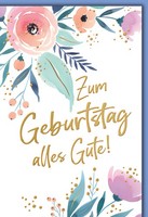 Geburtstag GrußKarte Mit Umschlag BlüTen Aquarell