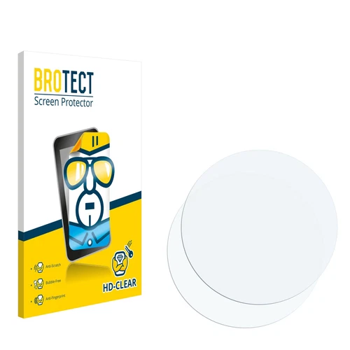2x Screen Protector for Circular Displays (ø: 19 mm) Clear Protection Film