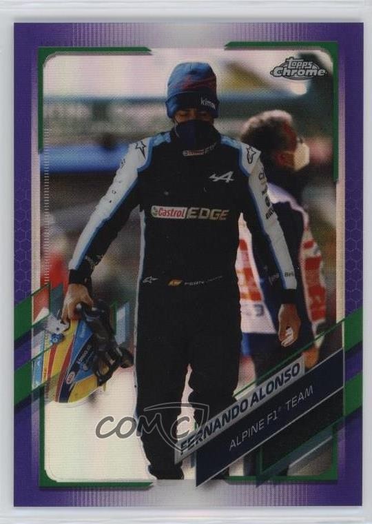 2021 Chrome Formula 1 F1 Racers Purple & Green Refractor Fernando Alonso 1g5h
