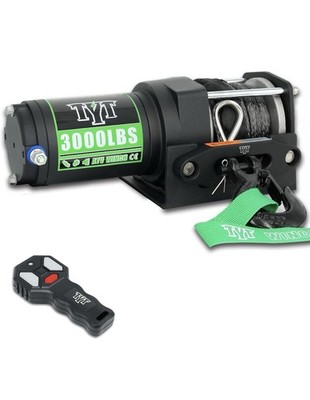 TYT 3000LB 12V Electric ATV Winch Synthetic Rope Wireless Remote Mount Plate
