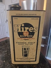 Vintage EMPTY RJ Hires Root Beer 1 Gallon Soda Fountain Syrup Can Philadelphia