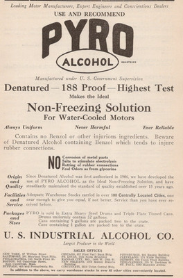 1921 Pyro Alcohol 188 Proof US Industrial Alcohol Co  Print  Ad