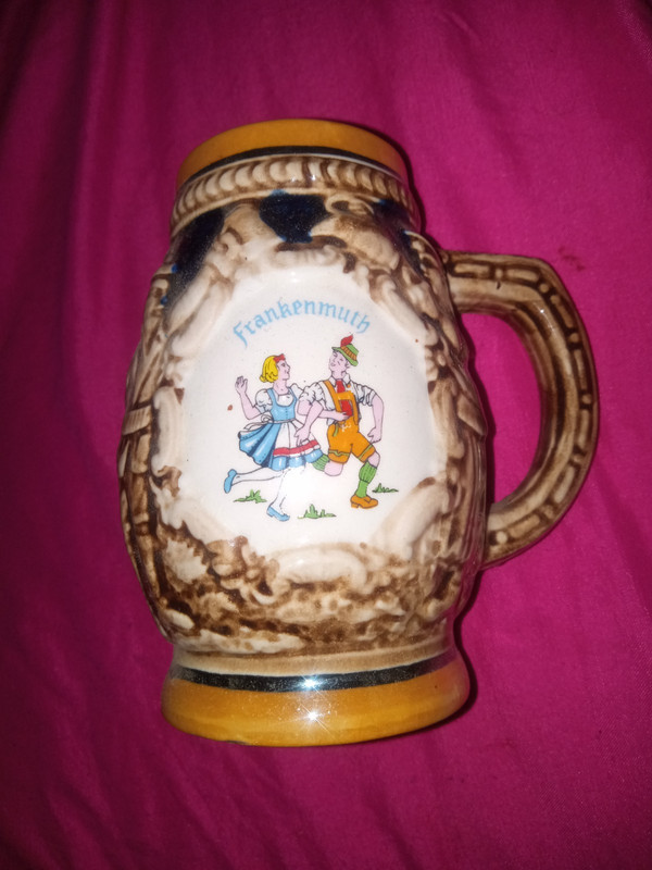 Vintage Frankenmuth Mug / Stein Made In Japan Great Detail New Lugene 4.5" Stein
