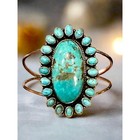 Kingman Turquoise Oval Southwestern Cuff Adjustable Bracelet