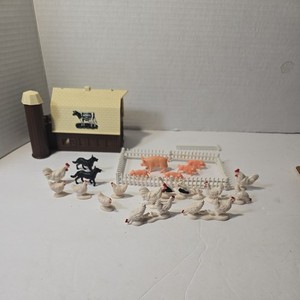 Vintage miniature farm Animals Chickens pigs dogs ducks rooster