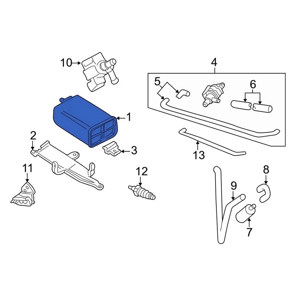 For Volvo S60 2001-2004 Volvo 30684417 Vapor Canister Foto 3 de 4