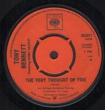 Tony Bennett Very Thought of You 7" vinyl UK Cbs 1965 4 prong label design b/w