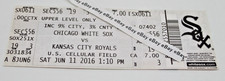 Chicago WHITE SOX vs Kansas Royals JUN 11, 2016 U.S. Cellular Field Ticket Stub