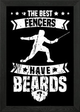 Fencing Fencer Framed Wall Art Poster Canvas Print Picture
