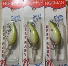3 Norman Lures Deep Baby N Tennessee Shad USA Made