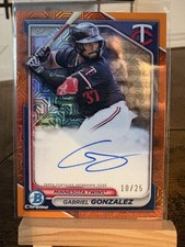 Gabriel Gonzalez 2024 Bowman Chrome Mega Box Auto Orange /25 #BMA-GG