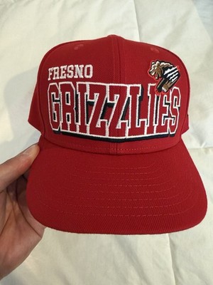 Fresno Grizzlies New Era Snapback Hat Vintage Block Style Red Rare Limited