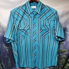 Wrangler Mens Size XL Short Sleeve Pearl Snap Western Plaid Button Up Shirt