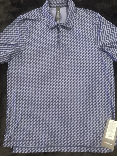 Lululemon Logo Sport Polo Kurzarm Farbe: HIUE Größe: Large LM3FQMS 🍋