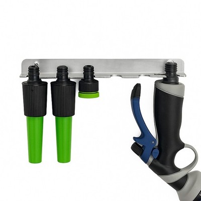 Edelstahl Wandhalterung für Gardena Schläuche, Adapter, Geräte, Spritzen 7 Stk