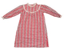 Vintage Lanz of Salzburg XS 4/5 Night Gown Red Hearts Cotton Flannel Cottage