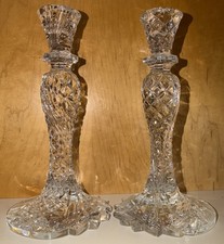 Pair of Waterford Crystal Sea Jewel 10" Candlestick Candle Holders EUC 