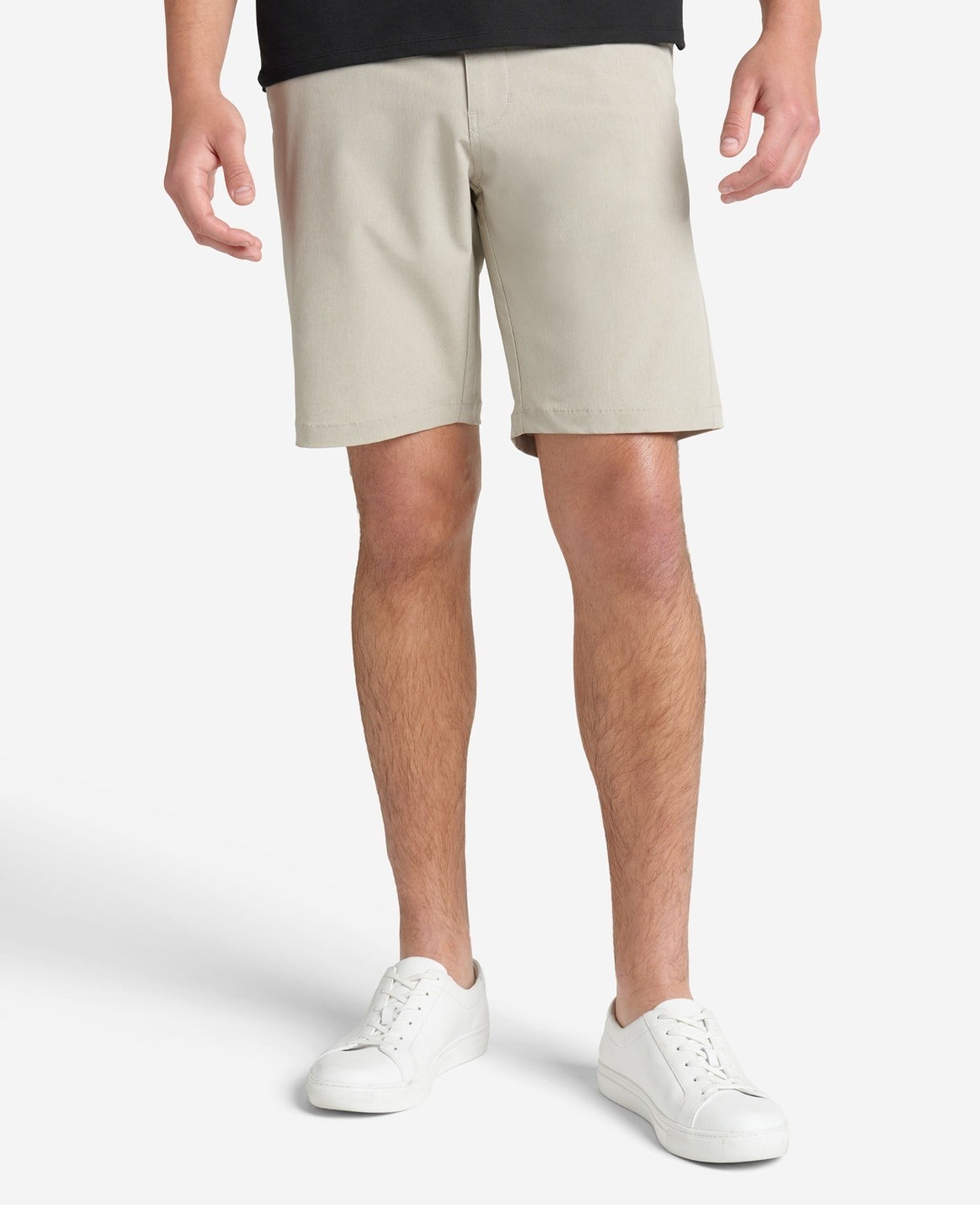 Kenneth Cole Mens Heathered Tech Performance 9 Shorts Khaki 30 7690₽