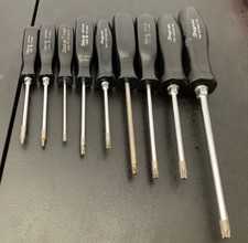 Snap-on Tools 9 Pc Torx Instinct Red Grip Handle Screwdriver Set T8-t40 Usa