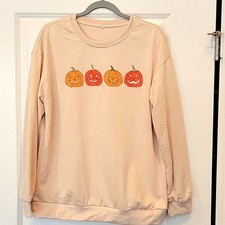 Halloween Fall Pumpkins Sweatshirt Women's Size Medium NWOT
