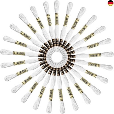25 Skeins Weiß Stickgarne Embroidery Floss Kreuzstich Embroidery Threads