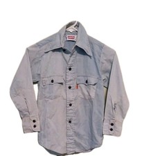 Vintage boys/kids Levis Shirt Blue Button Up Orange Tab Distressed used As-Is