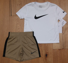 Nike Toddler Boy T-Shirt Shorts Set White, Black Beige