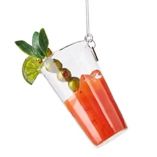 New Eric Cortina Glass Bloody Mary With Olives Cocktail Ornament 4153113 MWT