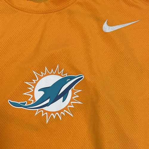 Miami Dolphins Nike Shirt XL Orange Dri-Fit Compression NFL Team Issue - Picture 4 of 12