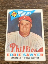 1960 TOPPS EDDIE SAWYER #226 PHILLIES VG-EX OR BETTER